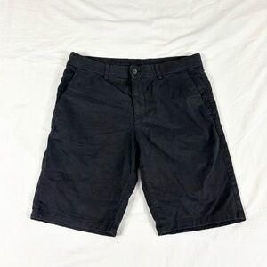 VTG Zara Mens Black Cotton Chino Shorts Size 31